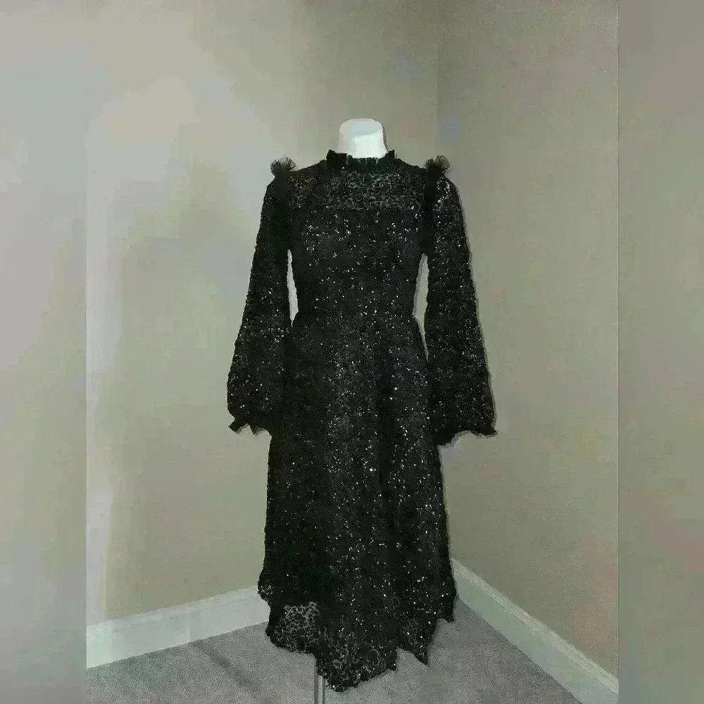 Dreamy Black Sequin midi dress